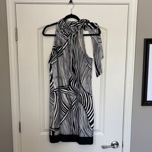 White House Black Market Asymmetrical Zebra Print Dress